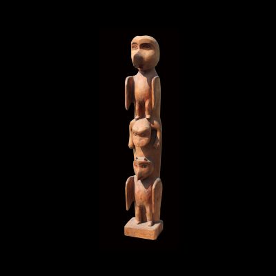 Fine Rare Early Tlingit Hollow Back Totem Pole Circa 1890