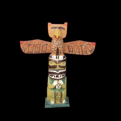 Old Northwest Coast Salish Kwakiutl Totem Pole Model Alert Bay Totem