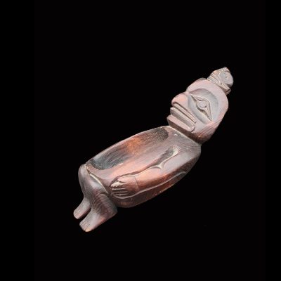 Rare Tlingit Reclining Human Form Feast Bowl Circa 1890 Rudolph Walton Sitka