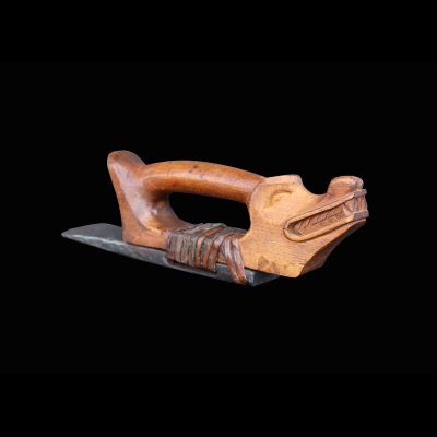 A Very Rare Early Northwest Coast Nuu-chah-nulth Wolf Form D-Adze 19th Century