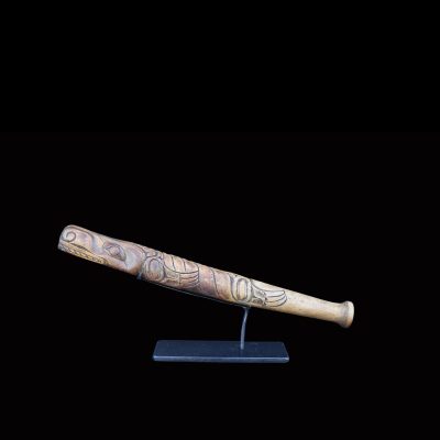 Rare Important Haida or Tlingit Seal Form Drum Beater or Fish Club