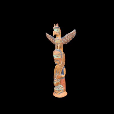 Elegant Kwakiutl Totem Pole By Charlie James (1867-1938) Circa 1920