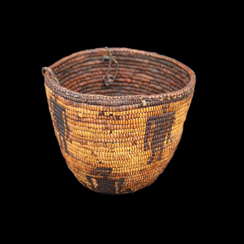 Very Rare Early Western Washington Puget Sound Salish Hard Basket With Human Figures Nisqually Cowlitz - Image 2