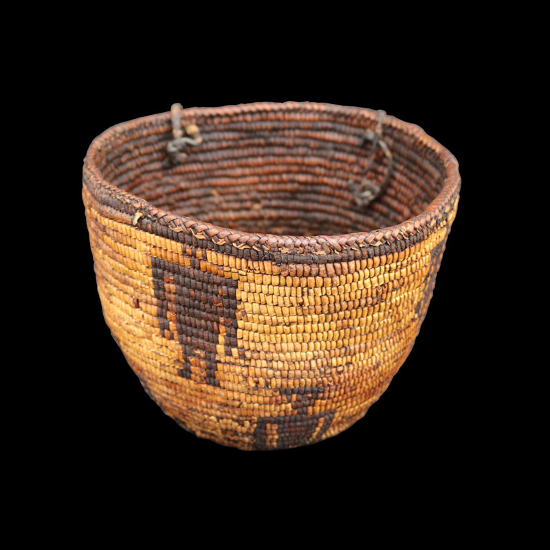 Very Rare Early Western Washington Puget Sound Salish Hard Basket With Human Figures Nisqually Cowlitz - Image 6