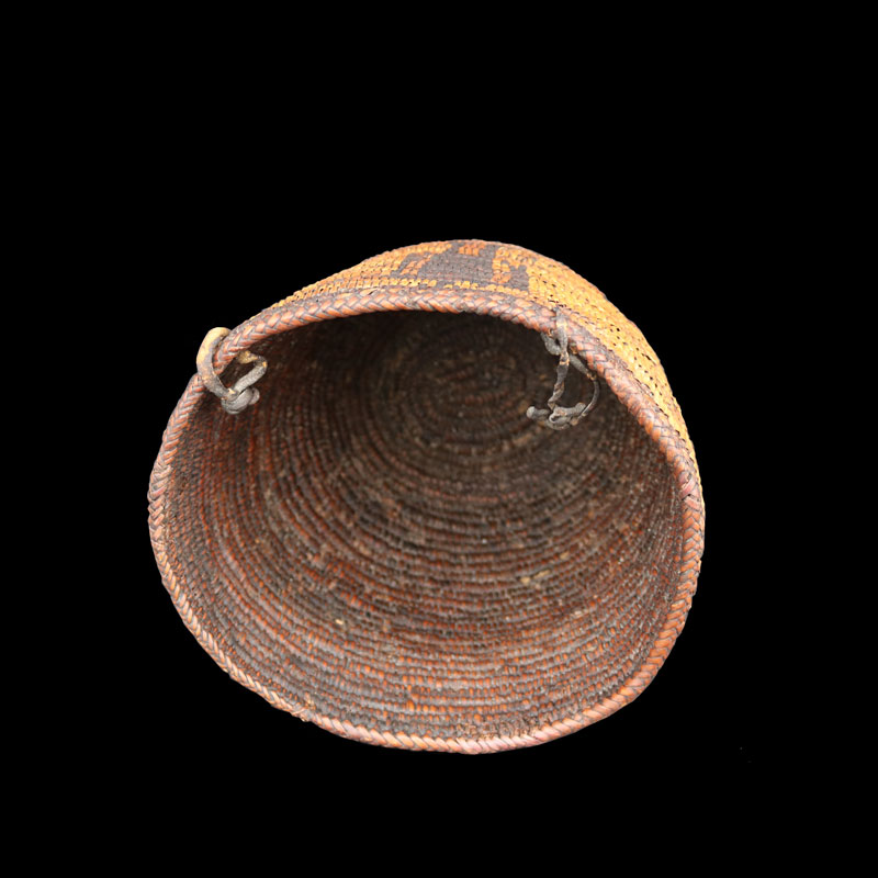 Very Rare Early Western Washington Puget Sound Salish Hard Basket With Human Figures Nisqually Cowlitz - Image 5